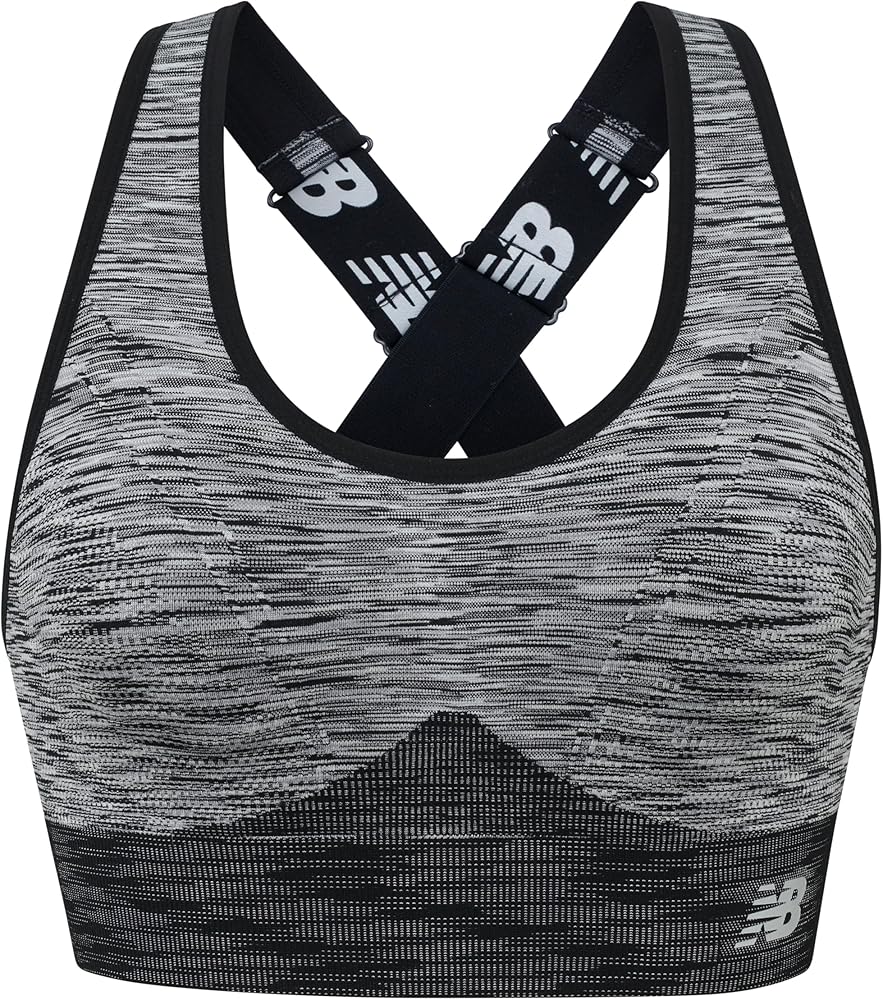 New Balance Women's Seamless High Impact Sports Bra with Adjustable Wide Straps and Removal Pads