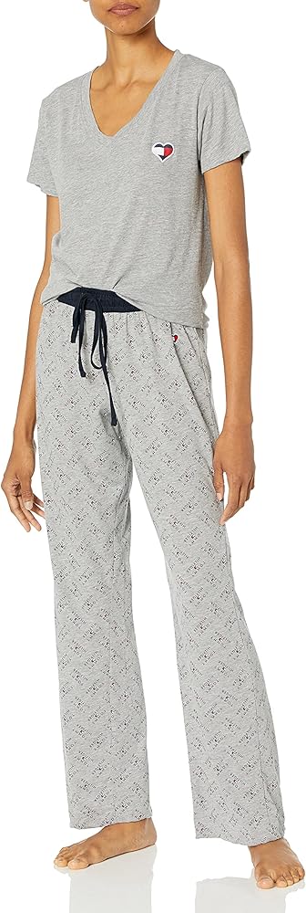 Tommy Hilfiger Women's Top and Logo Pant Lounge Bottom Pajama Set Pj