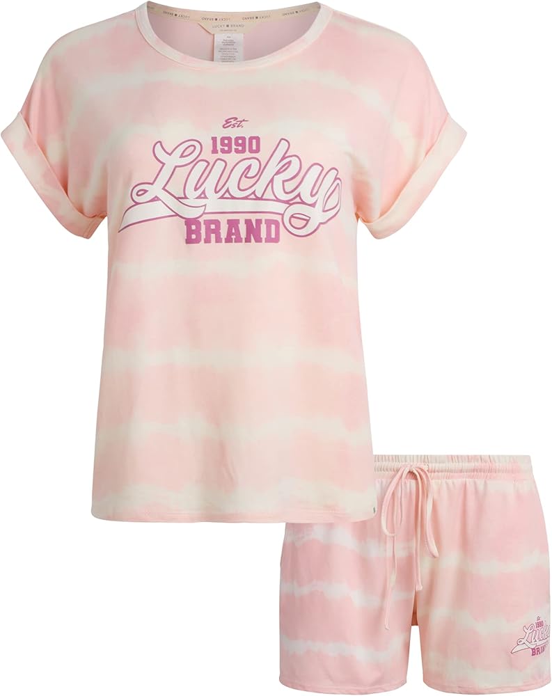 Lucky Brand Womens Roll Sleeve Pajama Set