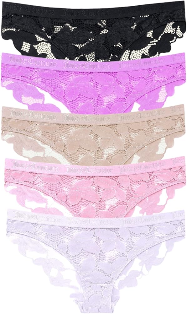 Juicy Couture Floral Lace Bikini Panty 5 Pack