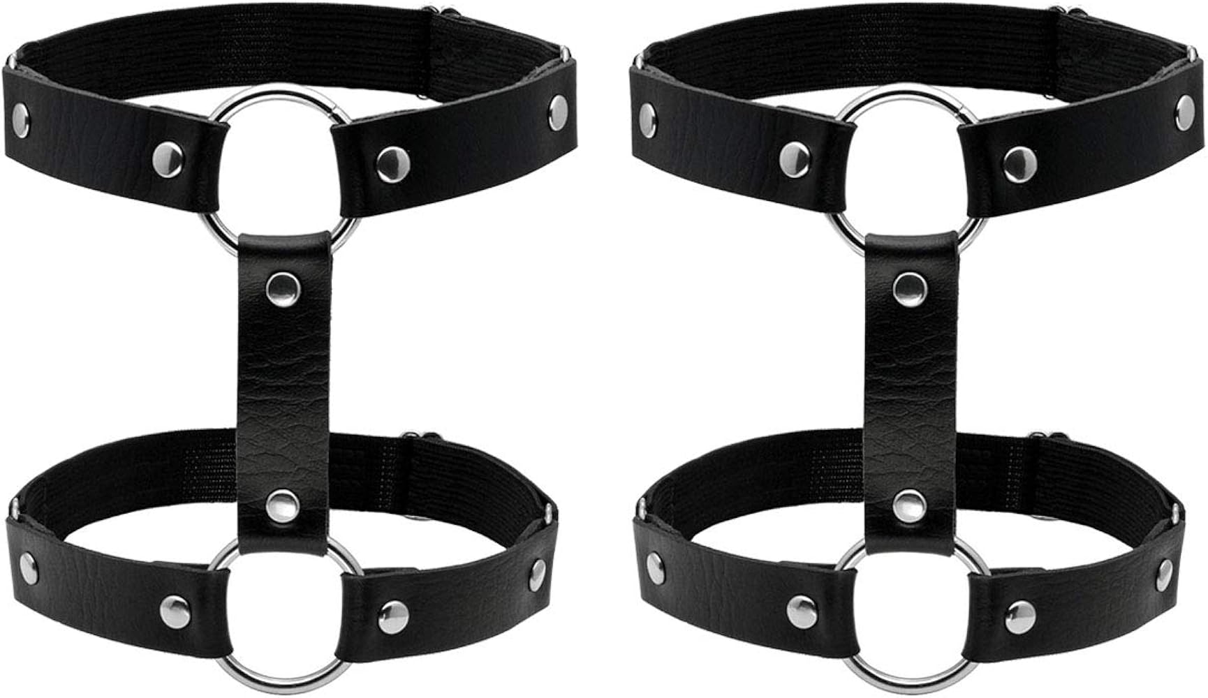 Manfnee Leather Garter Belt for Women Girl Gothic Punk Harness Black