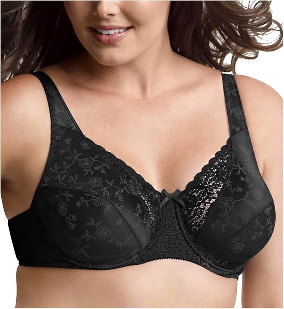 PLAYTEX Women's Secrets Love My Curves Signature Floral Underwire Full Coverage Bra Us4422