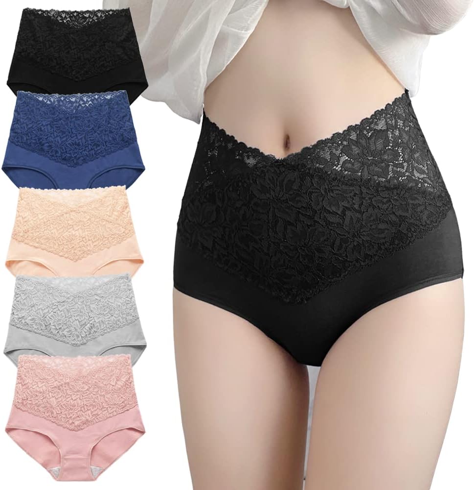 High Waist Lace Cotton Women's Panties Comfortable Soft Breathable Briefs Sexy female Underwear