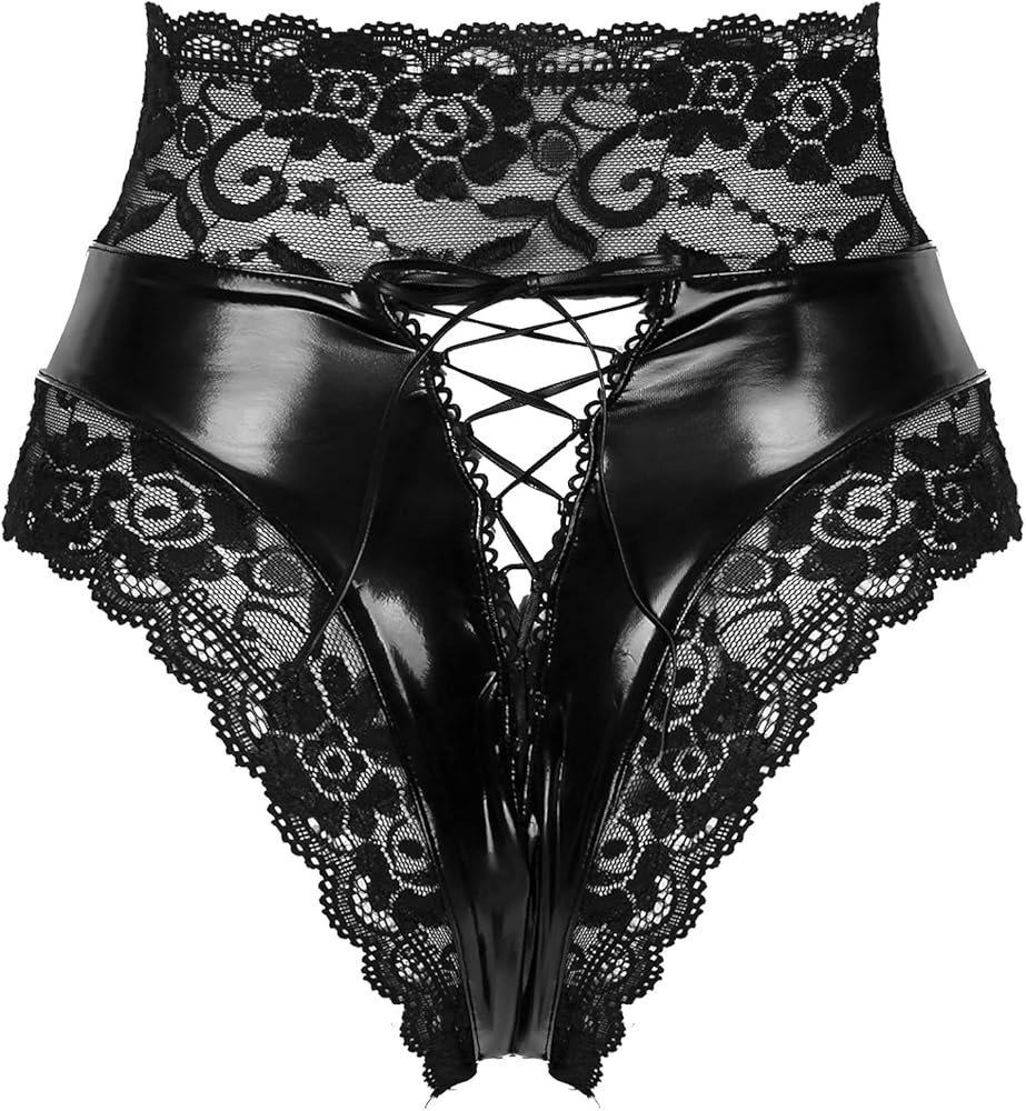 Women's Sexy Leather Wetlook High-Waisted Booty Shorts Hot Pants Night Party Clubwear